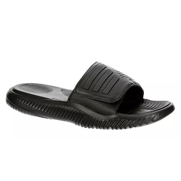 Adidas Alphabounce 2.0 Men's EVA 3 Stripe Adjustable Casual Sport Slip-On Slide - Picture 1 of 5